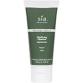 Sia Botanics Clarifying Facial Cleanser (74ml/2.5oz Eco Tube) | Face Wash w/White Sage, Activated Charcoal, Tea Tree | Natural, Clean, Botanical Skincare for Women