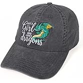 InnoBeta Dragon Gifts for Women, Funny Embroidered Adjustable Cap for Dragon Lovers, Teens for Birthday Christmas Grey