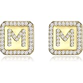 Poekio Gold Earrings for Women 24K Gold Filled Initial Earrings for Women S925 Earrings Gifts for Her