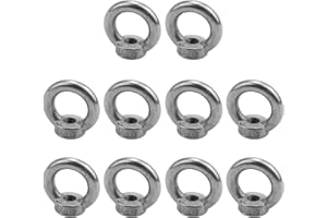 Antrader 10pcs 304 Stainless Steel Ring Shape M8 Lifting Eye Threaded Nut