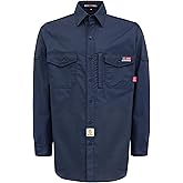 BOCOMAL FR Shirts 6oz Ripstop Durable Rugged Zipper Pocket Water Repellent Finish Fire Resistant Shirt-CAT2