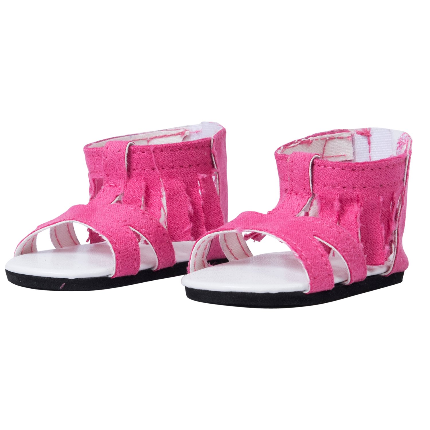 The New York Doll Collection Pink Fringed Sandals Fits 18 inch / 46 cm Dolls - Shoes For Fashion Dolls