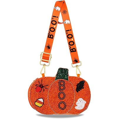 Amazon.com: Halloween Corn Purse for Women Beaded Pumpkin  display picture 3
