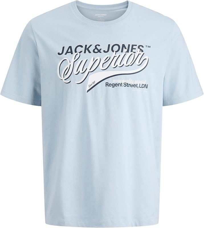 Jjelogo Tee S O-Neck 2 col Ss26 SN, Celestial Blu, S