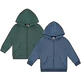 Cudlie 2-Pack Toddler Zip-Up Hoodies for Boys and Girls – Colorful Cotton Blend Sweatshirts with Pockets – Sizes 12M to 4T