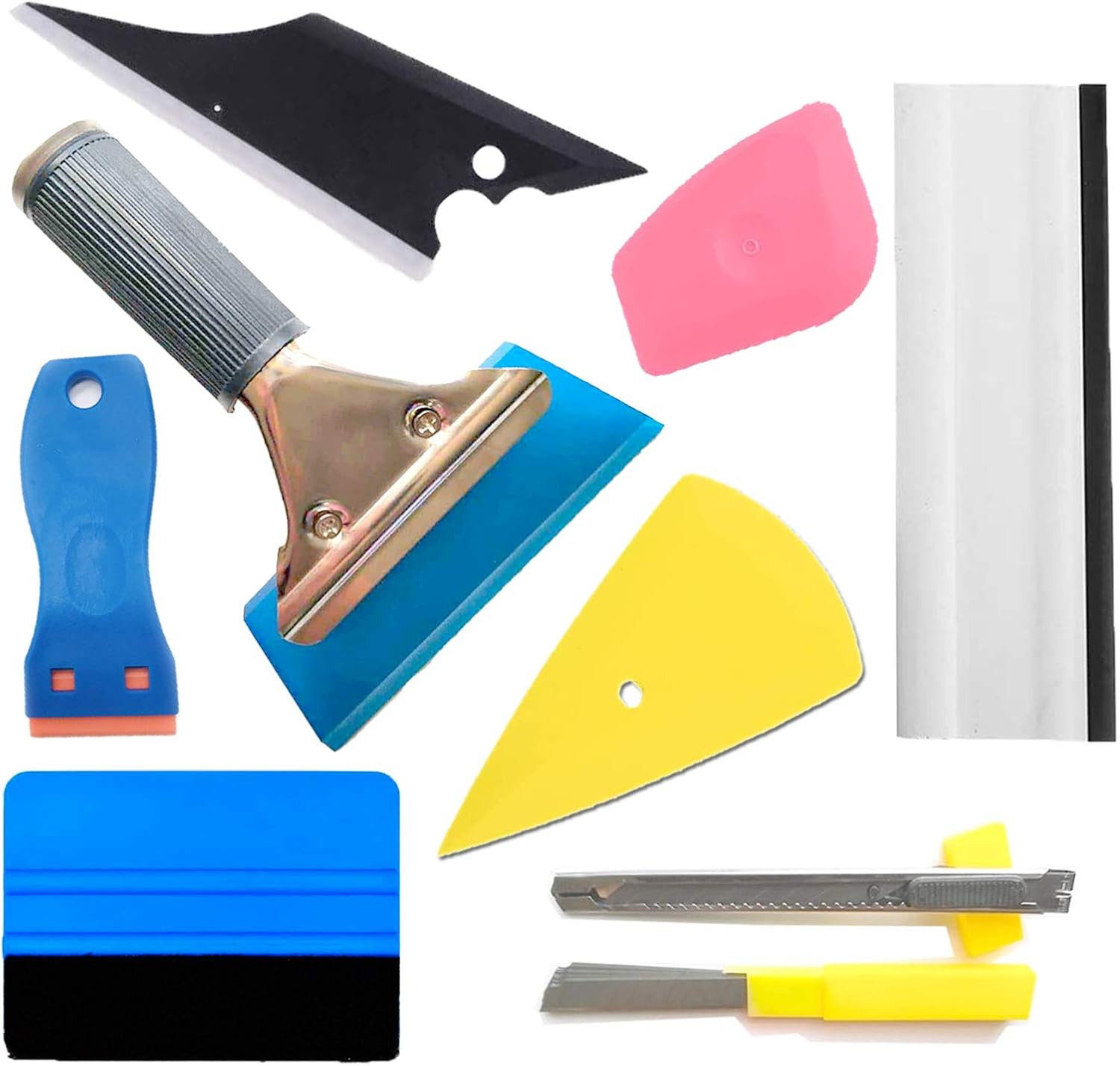 9PCS Window Tint Tools, Vehicle Glass Protective Film Car Window Wrapping Tint Vinyl