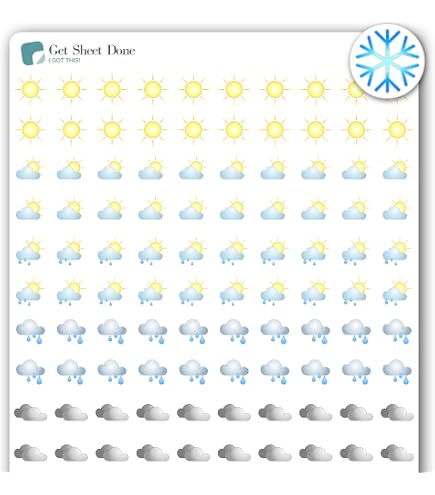 thumbnail image 2 of Weather Icon Planner Stickers, Three Sizes Including Tiny... 2 of 10