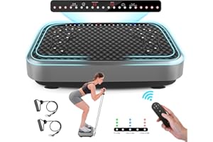 Tawom Vibration Plate Exercise Machine, Vibration Plate for Lymphatic Drainage,Whole Body Fitness Platform for Weight Loss,Body Toning,Dynamic Workout Lights,Home Gym Workout for Women & Men - Black