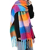 Fullgive Colorful Winter Scarf for Women - Warm Chunky Blanket Scarves,Trendy Christmas Gifts & Stocking Stuffers for Women