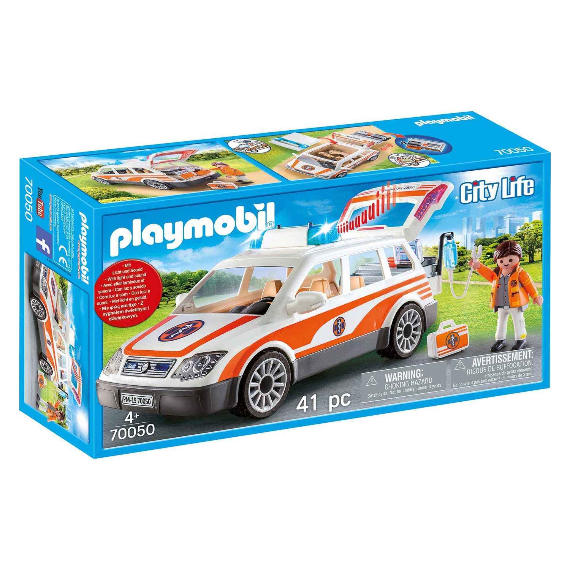 Playmobil City Life 70050 Emergency Car with Siren, For Children Ages 4+