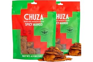 CHUZA Spicy Dried Mango Slices, Mexican Snacks Chili Mango Dried Fruit, Spicy Mexican Candy for Adults and Children, Natural Dried Mango-2 Pack