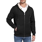 MoFiz Men's Fleece Sherpa Lined Hoodies Heavyweight Full Zip Hoodies for Men