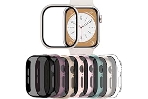 Adorve 8-Pack Privacy Screen Protector for Apple Watch 40mm SE Case Series 6 5 4, Anti-Spy 9H Hardness Tempered Glass Film, Full Protective Face Cover, Slim Guard Bumper for iWatch 40 mm Accessories
