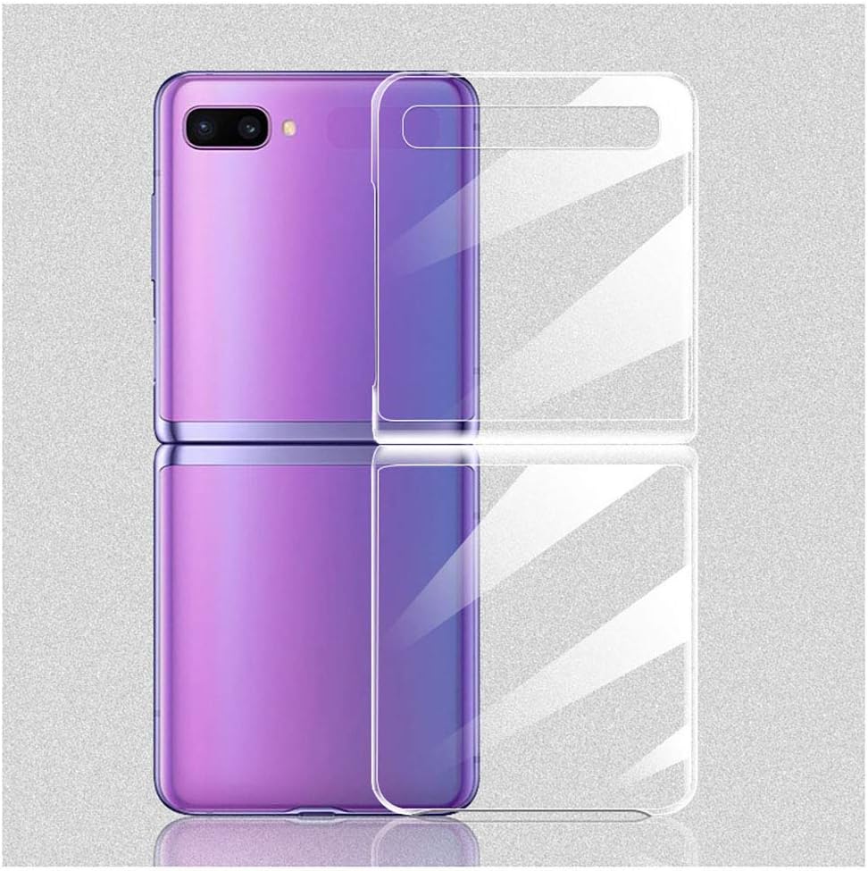 QfireQ Case Fold Clear for Samsung Galaxy Z Flip/SM-F7000 Slim Fit Shockproof Foldable Screen Daisy Pattern PC Protect Case,Clear,Z FLIP