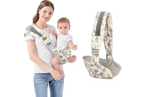 IULONEE Baby Sling Carrier, Child Compact Hipseat One-Shoulder Carrier Portable Lightweight Baby Carrier Sling Hip Newborn to Toddler for Infants Carrying up to 44 lbs All Seasons Strap (Camouflage)