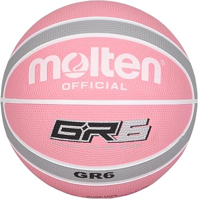 Molten BGR6-WPS Premium Rubber Basketball Size 6 Pink Grey Indoor/Outdoor