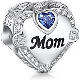 NINGAN Love Heart Mom Wife Sister Daughter Friend Dad Grandma Auntie Charm for Charms Bracelet, 925 Sterling Silver Cubic Zirconia Bead Chirstmas Halloween Birthday Jewerly Gifts for Women