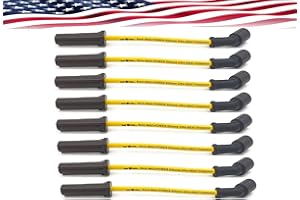 DAY USA INC Spark Plug Wire Set for Chevrolet Express Silverado Yukon Sierra Tahoe V8 4.8L 5.3L High Temp Rubber Boots 450° F (Silicone) (YELLOW) 9748HH