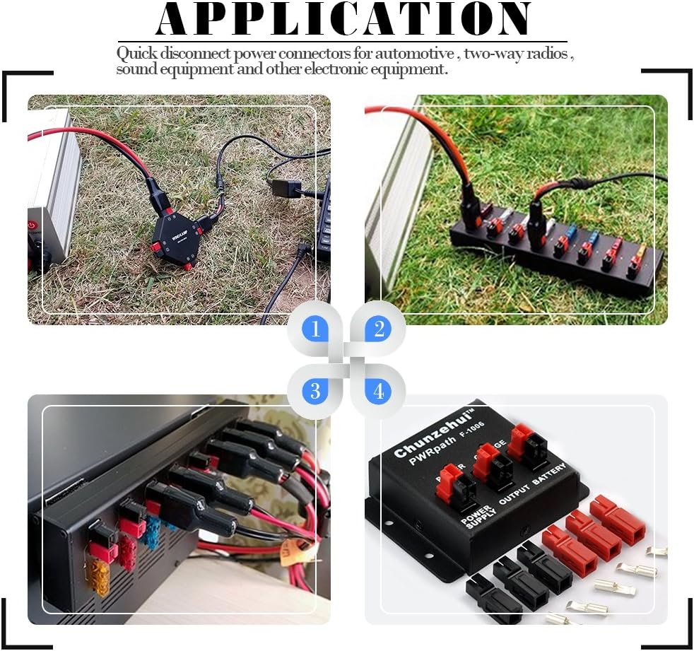 Glarks 20 Pair 30AMP Quick Disconnect Power Terminals Connectors, Red Black Quick Connect Battery Connector Modular Power Connectors Set: Electronics