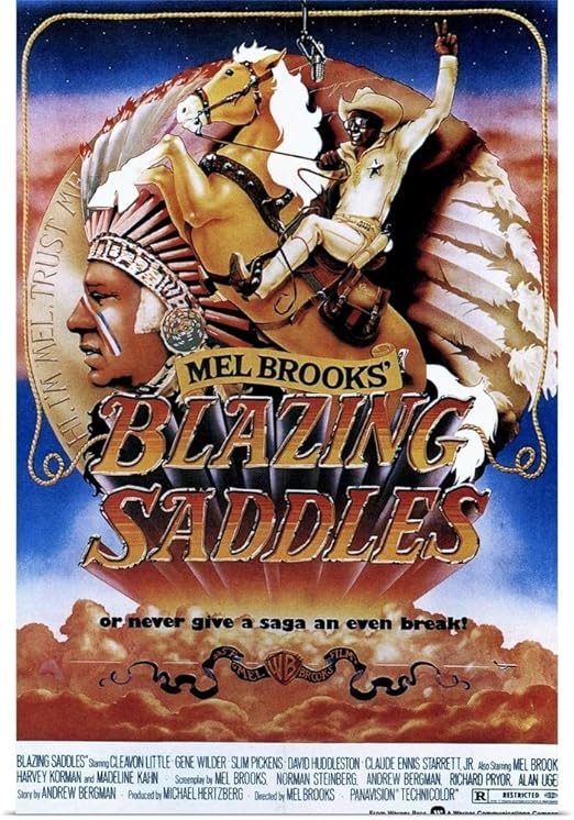 Amazon.com: GREATBIGCANVAS Blazing Saddles - Vintage Movie Poster Fine Art Poster Print, Movie Home Decor Artwork, 24"x36": Posters & Prints