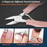 Wellehomi Podiatrist Toenail Clippers Set Thick Ingrown Nails Pink view 3