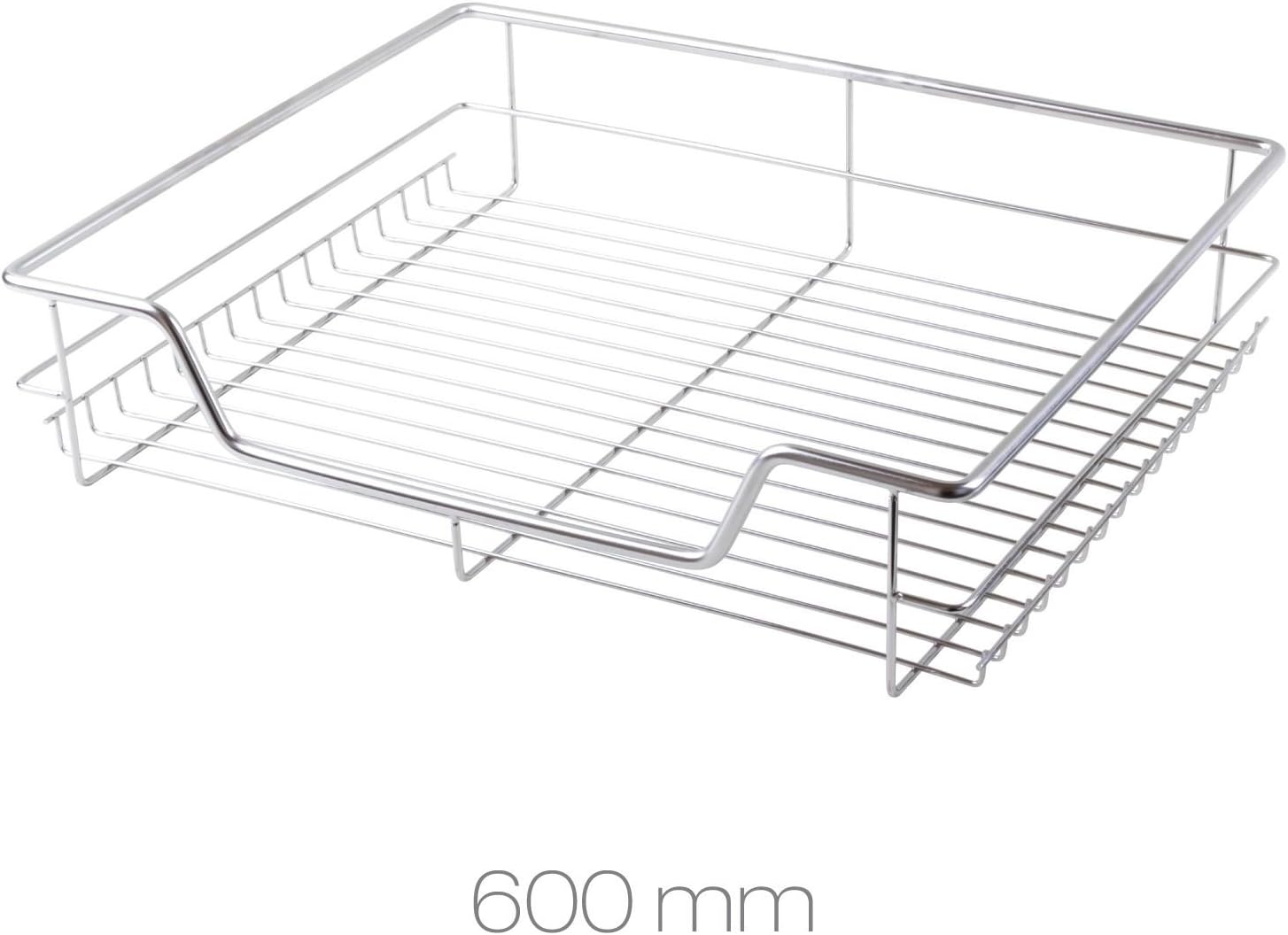 2 x 600mm Pull Out Chrome Wire Basket Drawers for Kitchen