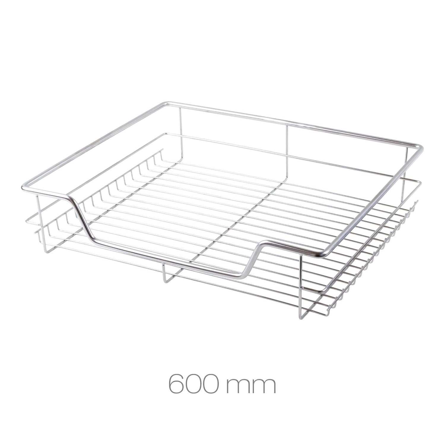 2 X 600mm Pull Out Chrome Wire Basket Drawers For Kitchen Cabinets