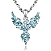 HKPATOP Animal Necklace 925 Sterling Silver Turquoise Horse/Hummingbird/Butterfly/Dragonfly/Phoenix/Turtle/Cowgirl Hat/Owl/Highland Cow/Cat Pendant Jewelry Gifts for Women Men