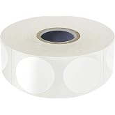 1500 PCS White Round Color Coding Circle Dots Inventory Stickers Labels with Perforation Line in Roll (Each Measures 1" in Diameter)
