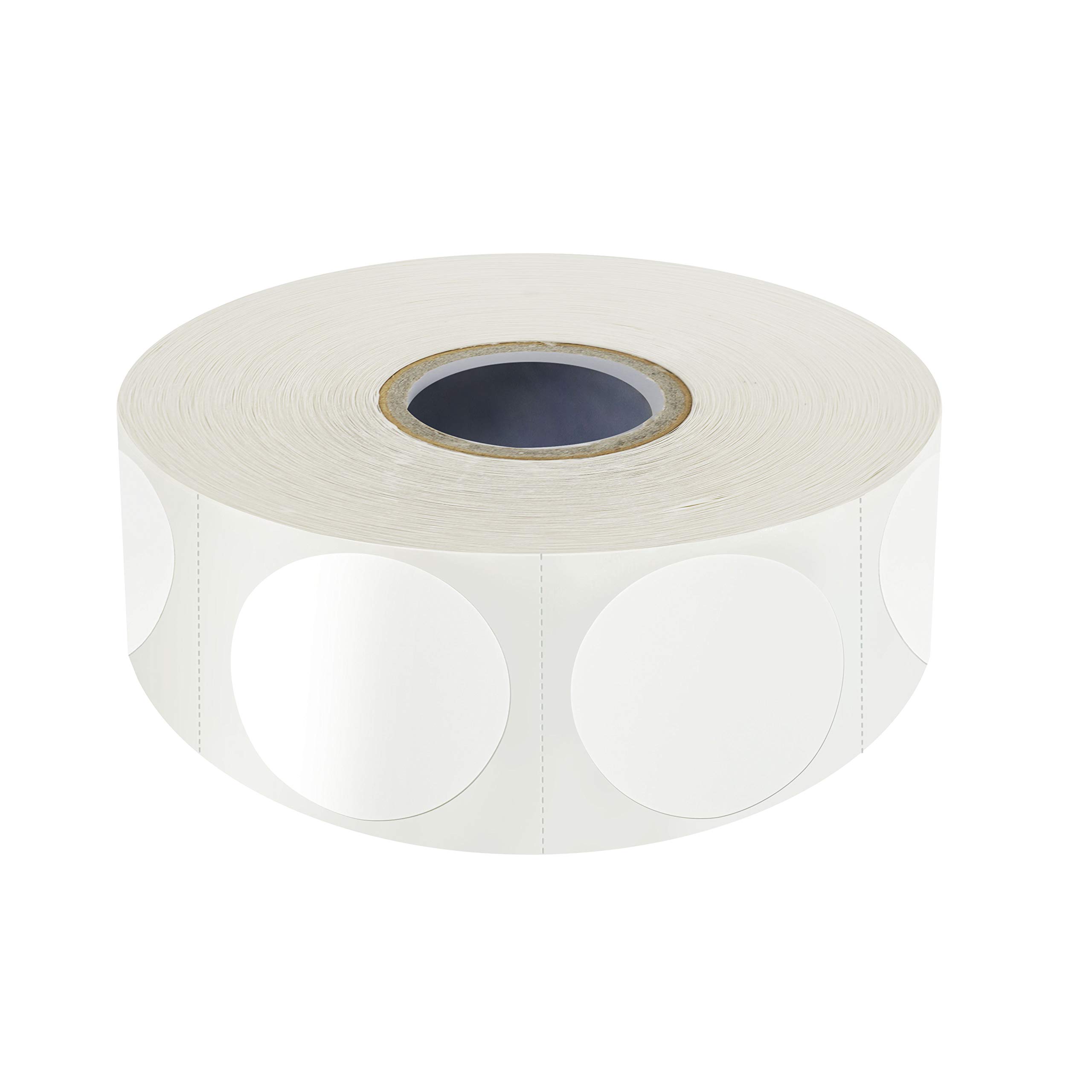 Photo 1 of 1500 PCS White Round Color Coding Circle Dots Inventory Stickers Labels with Perforation Line in Roll (Each Measures 1" in Diameter)