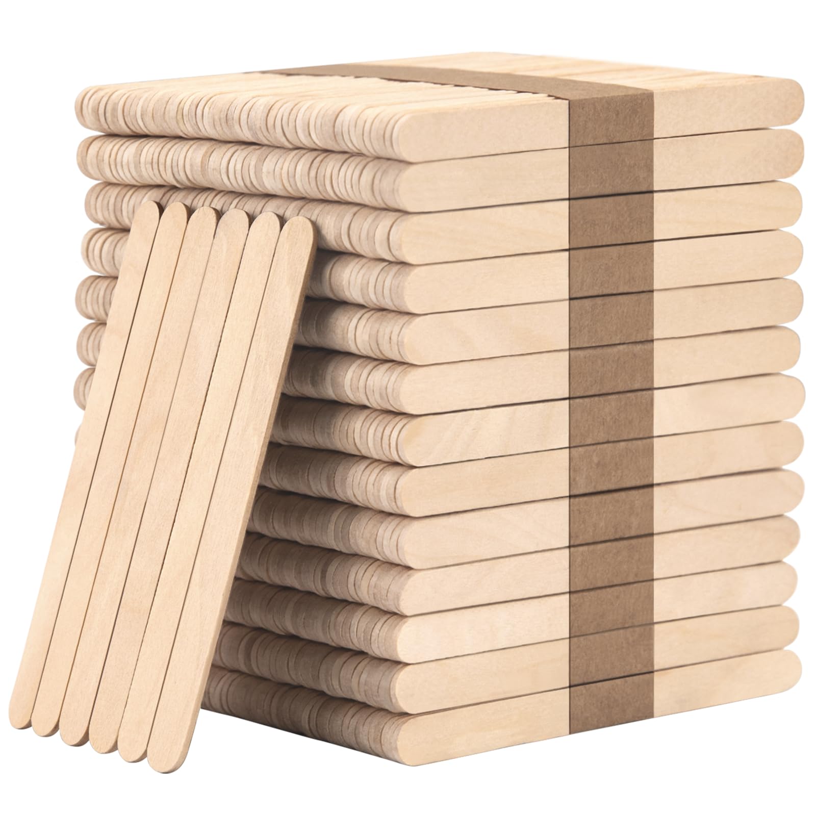 Photo 1 of WISYOK 1000 Pcs Wooden Popsicle Sticks for Crafts, 4.5 Inch Wide Lollipop Sticks for Creative Designs or Kids Education, Home Art Projects