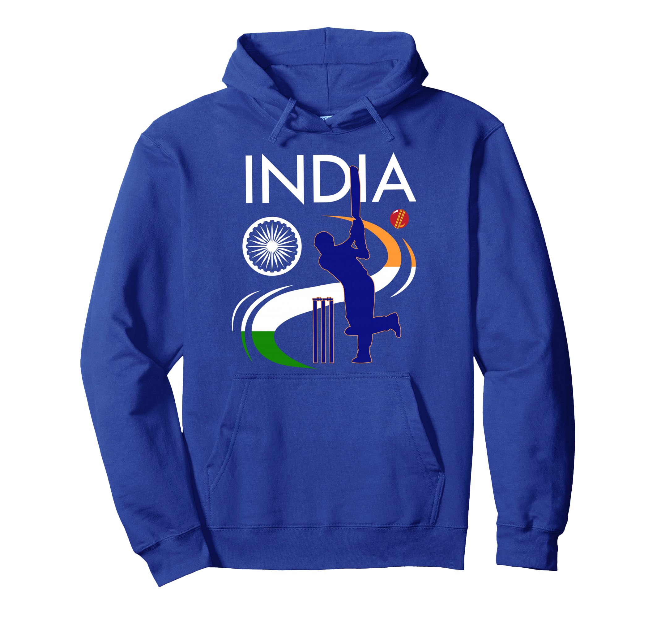 India Cricket With Indian Flag Brush Stroke Pullover Hoodie