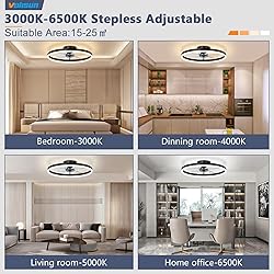 VOLISUN Low Profile Ceiling Fans with Light and