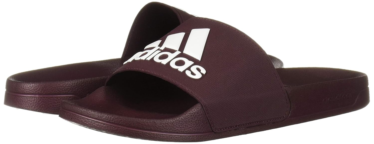 maroon adidas slides