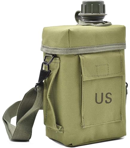Military Outdoor Clothing K1025 Cantine de 2 Qt OD avec housse usagée de 2 Qt OD avec sangle