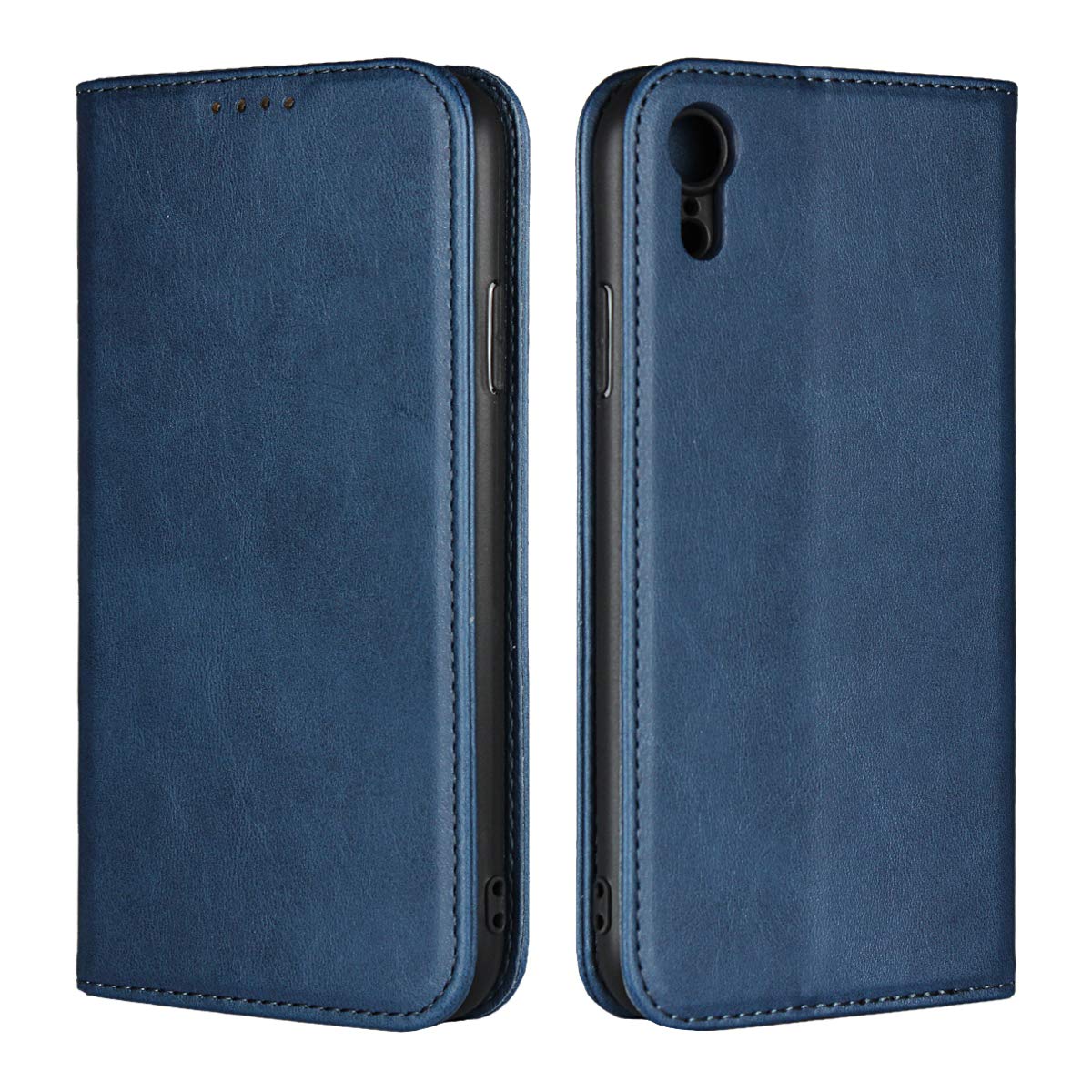 Copmob iPhone XR Case,Premium Flip Leather Wallet Case,[3 Card Slots][Stand Holder][Magnetic Closure],Protective Cover Phone Case for iPhone XR - Blue