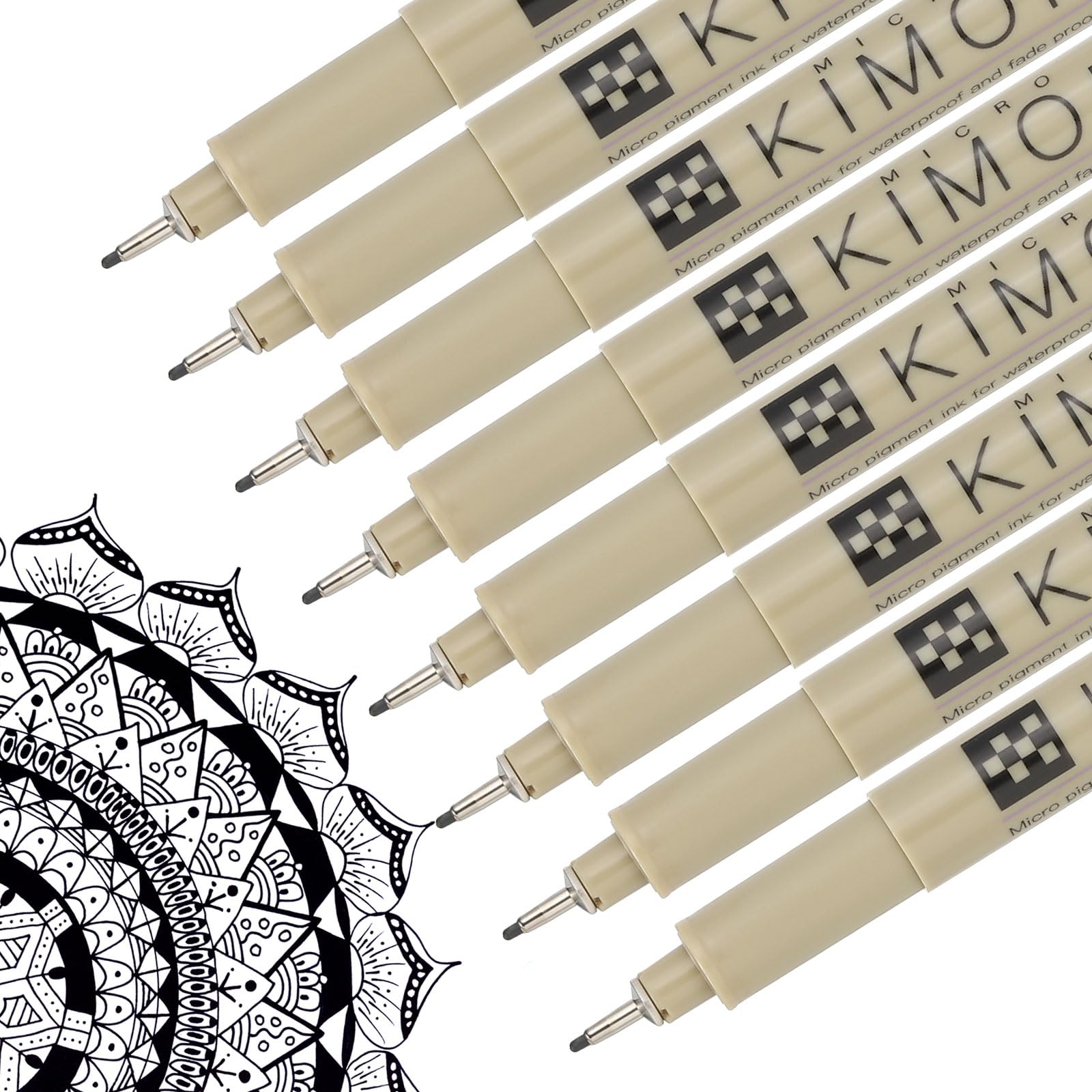 PATIKIL Micro Pen Fineliner Pens, 8Pcs 1mm Needle Point Drawing Pens Waterproof for Archival Artist Calligraphy Illustration Journaling Sketch, Black