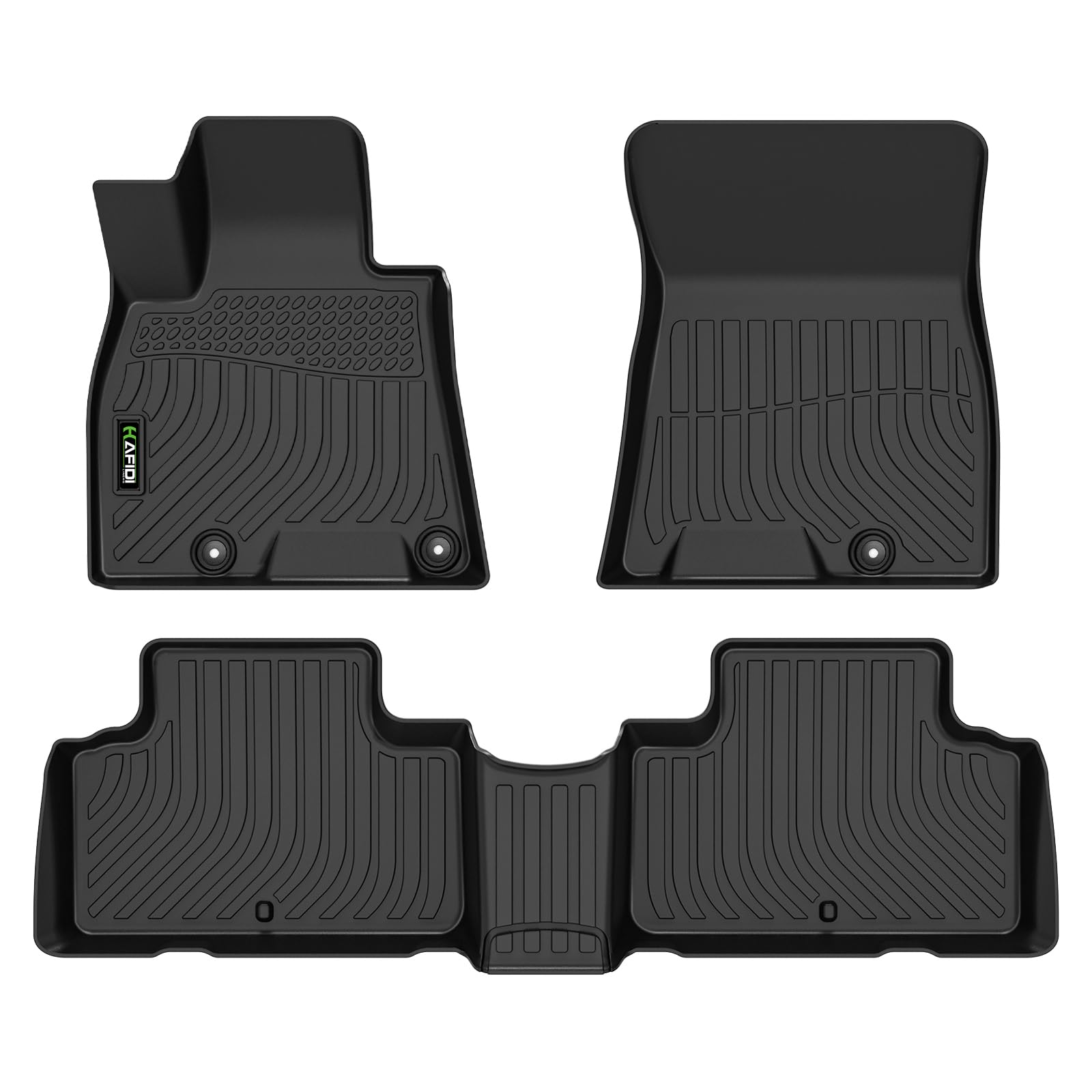 HAFIDI Floor Mats Custom for Genesis GV80 5 Seats 2021-2024 2025 All Weather Protection TPE Heavy Duty Non-Slip Automotive Floor Liners Fits Front& 2nd Row Full Set Accessories, Black Image