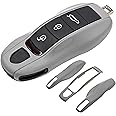 AeroBon 3-Piece Painted Key Cover Key Fob Shell Compatible with Porsche Key Shell Replacement (MK1, Chalk)