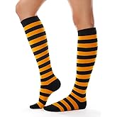 FITRELL Women's Knee High Socks Outdoor Sport Athletic Socks Casual Stripe Tube Socks 1-4 Pack