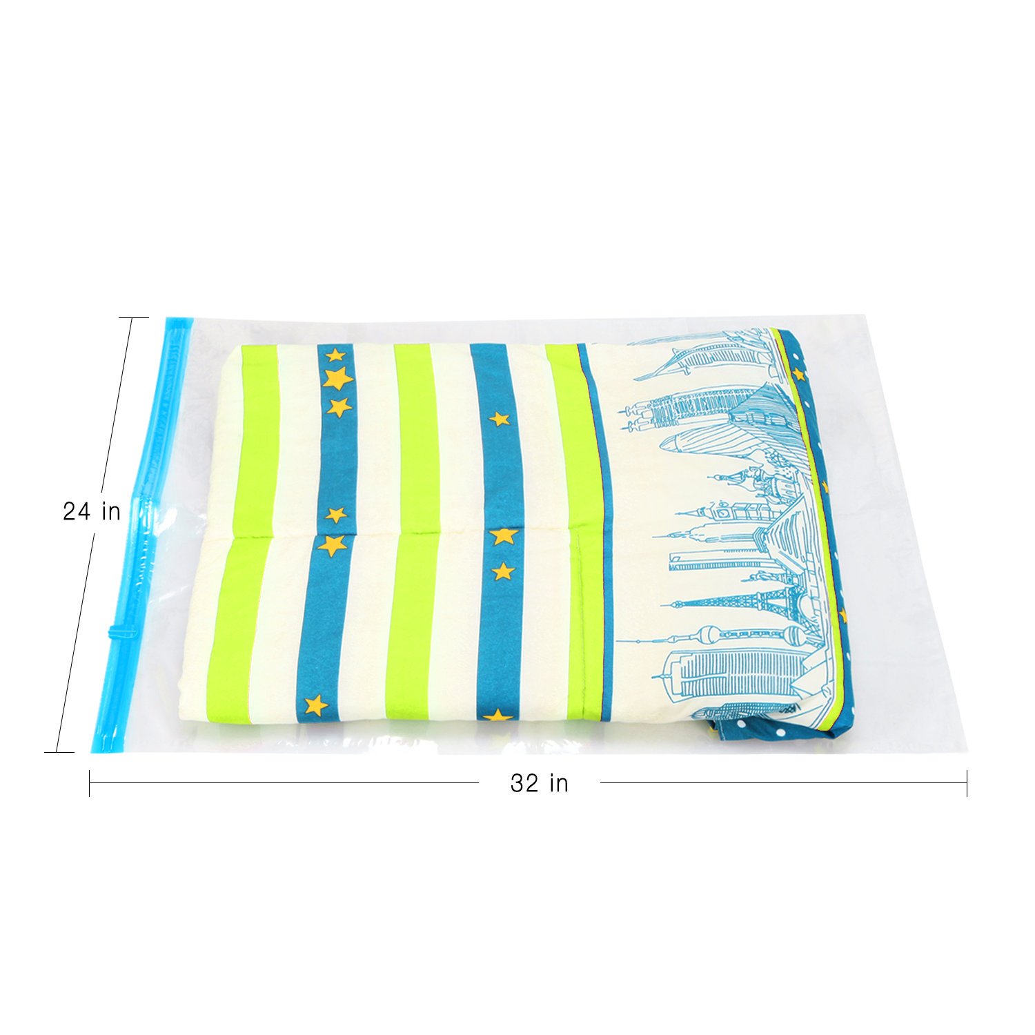 Makife Space Save Bags Vacuum Storage Bags Cloth Towel Pillow Blanket Travel 1 Free Hand Pump Save 80% Space Compression Works with Any Vacuum Cleaner 5 Pack, 24 32 inches