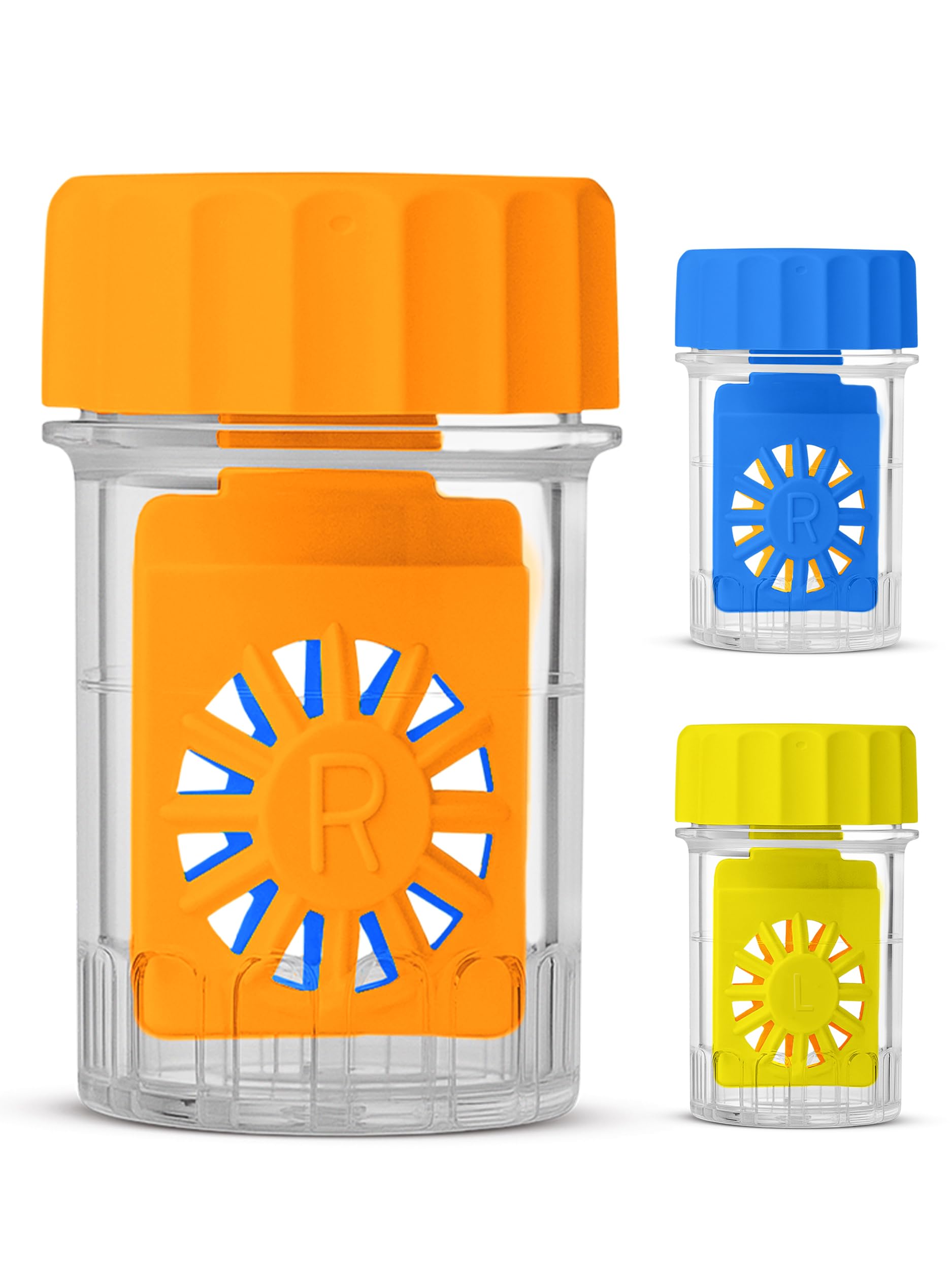 Color Contact Lens Barrel Cases, Contact Lens Washer Cleaner Contact Lens Case, Lens Cleaning Container for Everyday Use, Contact Lens With Lightweight and variant Colors Cases | 3 Pieces