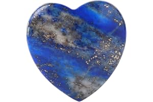 Bingcute Lapis Lazuli Heart Love Carved Palm Worry Stone 40mm (1.6") for Chakra Energy Healing, Reiki, Meditation, Massage and Decoration