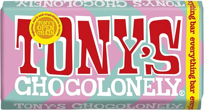Tony's Chocolonely Everything Bar Milk Chocolate Crunchy Caramel Almonds