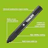 Tracer Construction Lumber Crayon Markers Pack of 12 Black Multi Surface view 2