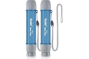 YUCLET 2 Pack Water Filter Straw for Drinking Survival, Personal Straws for Purifying Water, Water Purification Straw Water Purifier Survival Gear and Supplies for Hiking, Camping, Travel, and Emergency