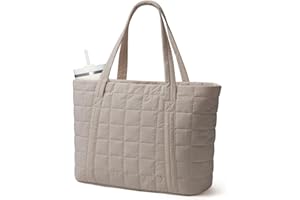 Narwey Tote Bags for Women, Puffer Quilted Work Tote Bag Women for Travel, Gym, Beach with Cup Holder & Laptop Compartment