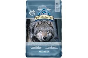 Blue Buffalo Wilderness High Protein Grain Free, Natural Adult Dry Dog Food, Chicken 10.8kg bag, Brown
