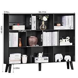 YAHARBO 10 Cube Large Bookshelf,3 Tier Bookcase