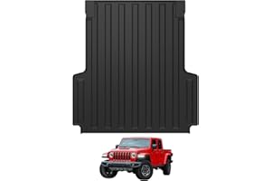 Ecarzo Truck Bed Mat for Jeep Gladiator JT 2025 2024 2023 2022 2021 2020 5FT Custom-Fit Heavy-Duty Odorless TPE Liner Anti-Slip All-Weather Cargo Bed Liner Tailgate Mat Easy-Clean Pickup Accessory